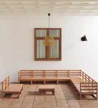 12-tlg. Garten-Lounge-Set Honigbraun Massivholz Kiefer
