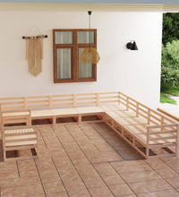 11-tlg. Garten-Lounge-Set Massivholz Kiefer