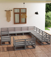 13-tlg. Garten-Lounge-Set Massivholz Kiefer