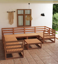 9-tlg. Garten-Lounge-Set Massivholz Kiefer