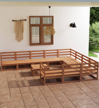 11-tlg. Garten-Lounge-Set Massivholz Kiefer