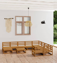 11-tlg. Garten-Lounge-Set Massivholz Kiefer