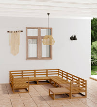 11-tlg. Garten-Lounge-Set Massivholz Kiefer