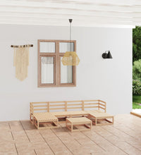 7-tlg. Garten-Lounge-Set Massivholz Kiefer