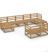 9-tlg. Garten-Lounge-Set Massivholz Kiefer