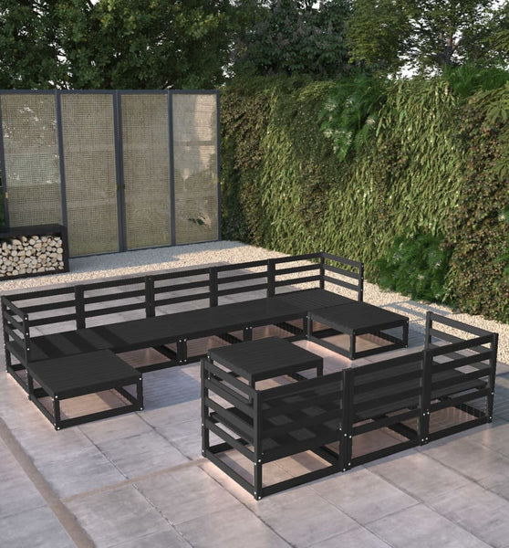 11-tlg. Garten-Lounge-Set Massivholz Kiefer