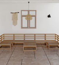 8-tlg. Garten-Lounge-Set Massivholz Kiefer