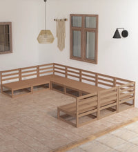 9-tlg. Garten-Lounge-Set Massivholz Kiefer