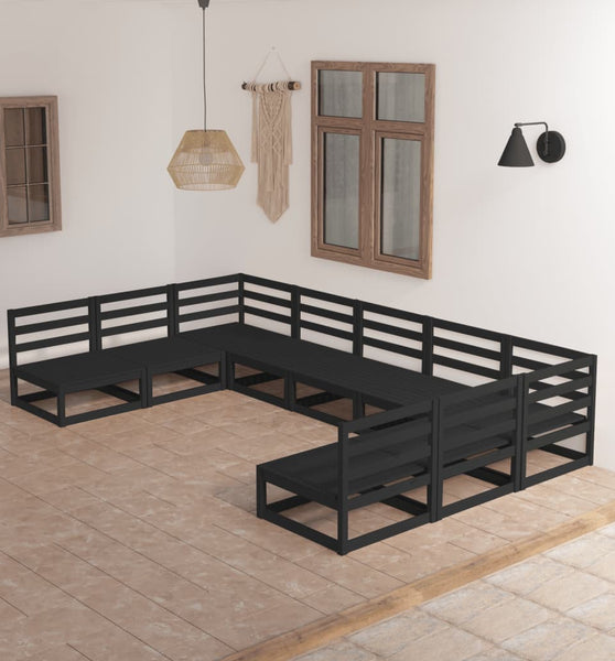 9-tlg. Garten-Lounge-Set Massivholz Kiefer