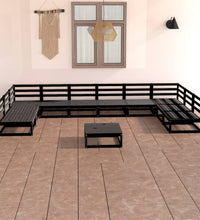 11-tlg. Garten-Lounge-Set Massivholz Kiefer