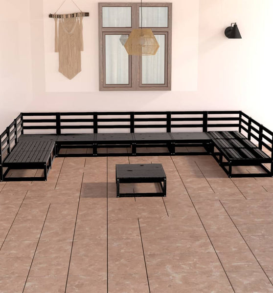 11-tlg. Garten-Lounge-Set Massivholz Kiefer