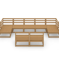 9-tlg. Garten-Lounge-Set Massivholz Kiefer