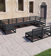 9-tlg. Garten-Lounge-Set Massivholz Kiefer