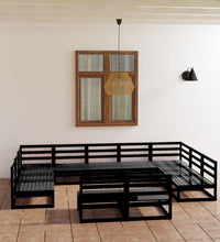 11-tlg. Garten-Lounge-Set Massivholz Kiefer