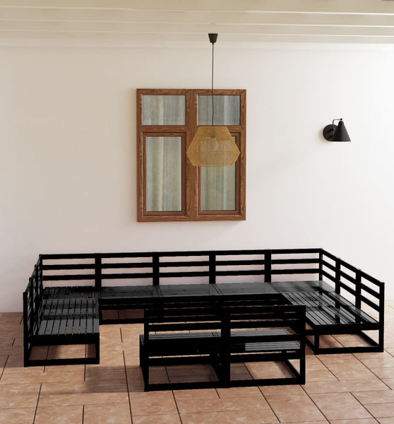 11-tlg. Garten-Lounge-Set Massivholz Kiefer