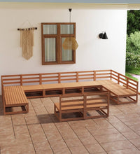 12-tlg. Garten-Lounge-Set Massivholz Kiefer