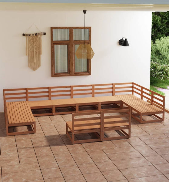 12-tlg. Garten-Lounge-Set Massivholz Kiefer