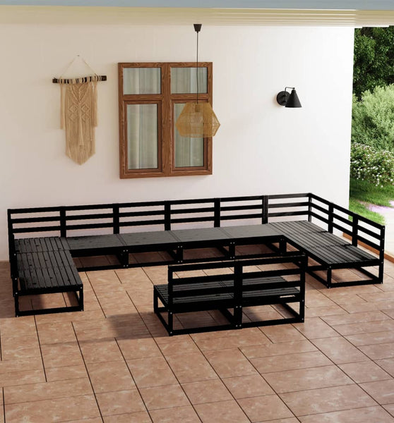 12-tlg. Garten-Lounge-Set Massivholz Kiefer