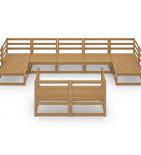 9-tlg. Garten-Lounge-Set Massivholz Kiefer