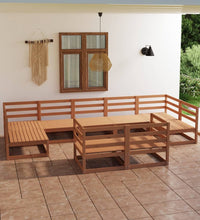 9-tlg. Garten-Lounge-Set Massivholz Kiefer