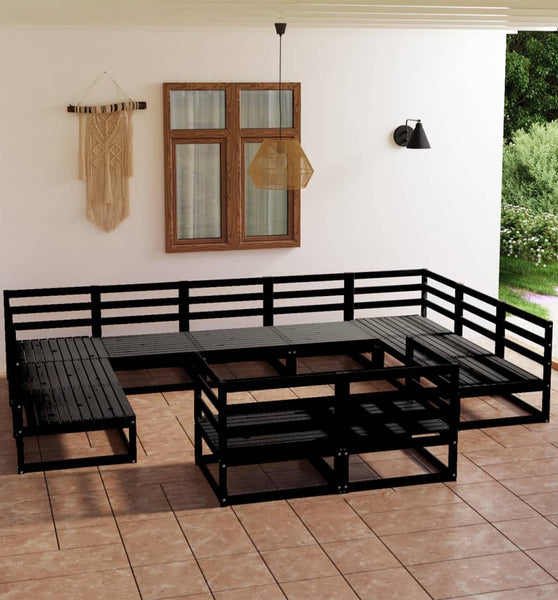 11-tlg. Garten-Lounge-Set Massivholz Kiefer