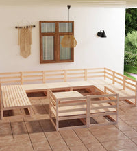 12-tlg. Garten-Lounge-Set Massivholz Kiefer