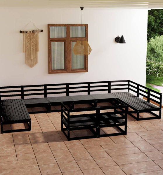 12-tlg. Garten-Lounge-Set Massivholz Kiefer