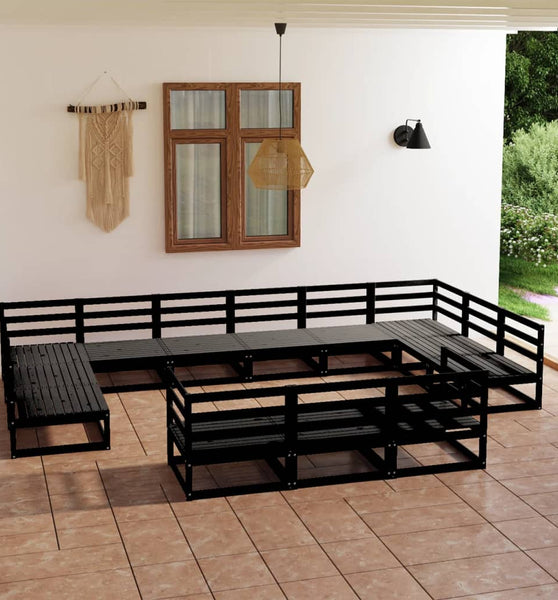 13-tlg. Garten-Lounge-Set Massivholz Kiefer