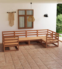 6-tlg. Garten-Lounge-Set Massivholz Kiefer