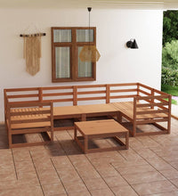 7-tlg. Garten-Lounge-Set Massivholz Kiefer