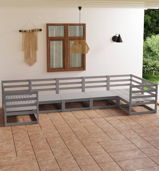 7-tlg. Garten-Lounge-Set Massivholz Kiefer