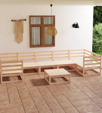 8-tlg. Garten-Lounge-Set Massivholz Kiefer