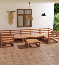 8-tlg. Garten-Lounge-Set Massivholz Kiefer