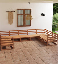 9-tlg. Garten-Lounge-Set Massivholz Kiefer