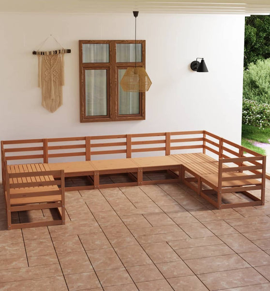 9-tlg. Garten-Lounge-Set Massivholz Kiefer