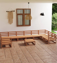 11-tlg. Garten-Lounge-Set Massivholz Kiefer