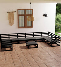 11-tlg. Garten-Lounge-Set Massivholz Kiefer