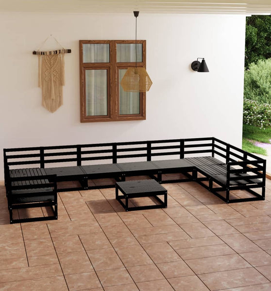 11-tlg. Garten-Lounge-Set Massivholz Kiefer