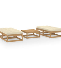 5-tlg. Garten-Lounge-Set mit Kissen Kiefer Massivholz