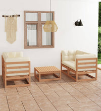 5-tlg. Garten-Lounge-Set mit Kissen Kiefer Massivholz