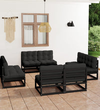 8-tlg. Garten-Lounge-Set mit Kissen Kiefer Massivholz