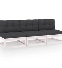 3-Sitzer-Sofa mit Kissen Kiefer Massivholz