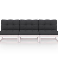 3-Sitzer-Sofa mit Kissen Kiefer Massivholz