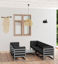 8-tlg. Garten-Lounge-Set mit Kissen Kiefer Massivholz