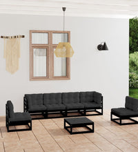 7-tlg. Garten-Lounge-Set mit Kissen Massivholz Kiefer