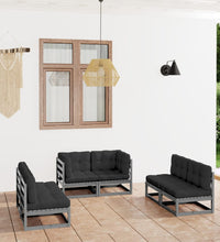 6-tlg. Garten-Lounge-Set mit Kissen Kiefer Massivholz