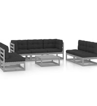 8-tlg. Garten-Lounge-Set mit Kissen Kiefer Massivholz