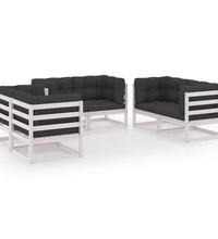 6-tlg. Garten-Lounge-Set mit Kissen Kiefer Massivholz