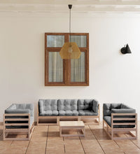 8-tlg. Garten-Lounge-Set mit Kissen Kiefer Massivholz