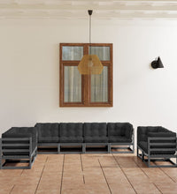 8-tlg. Garten-Lounge-Set mit Kissen Kiefer Massivholz